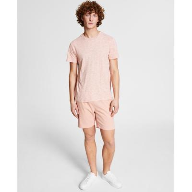 And Now This Men's Textured Space-Dyed Short Sleeve T-Shirt Dusty Pink Small