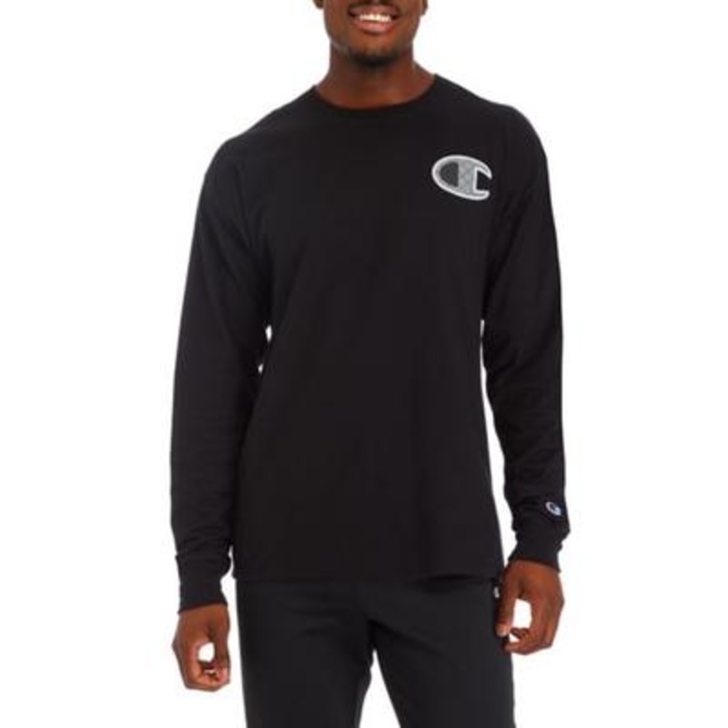 Champion Men's Classic Graphic Long Sleeve T-Shirt Black 2XL