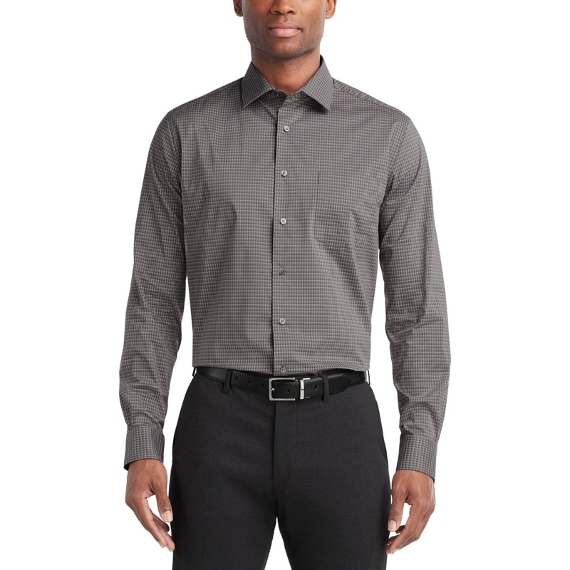 Van Heusen Men's Regular-Fit Stain Shield Dress Shirt Grey 15 15.5 34 35