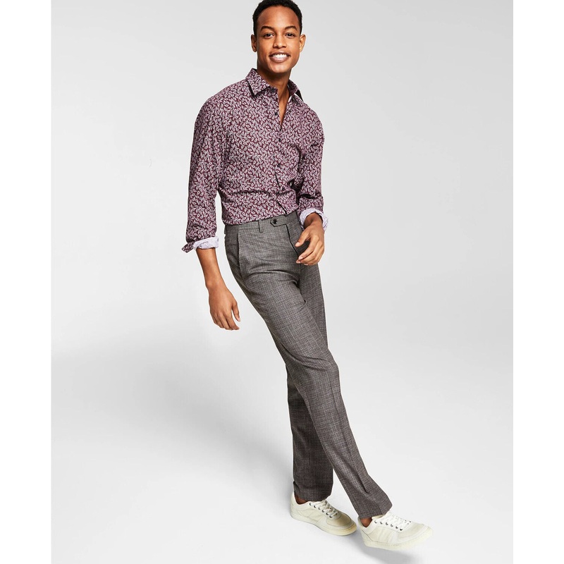 Alfani Men's Slim-Fit Suit Dress Pants Black Brown 30 X 32