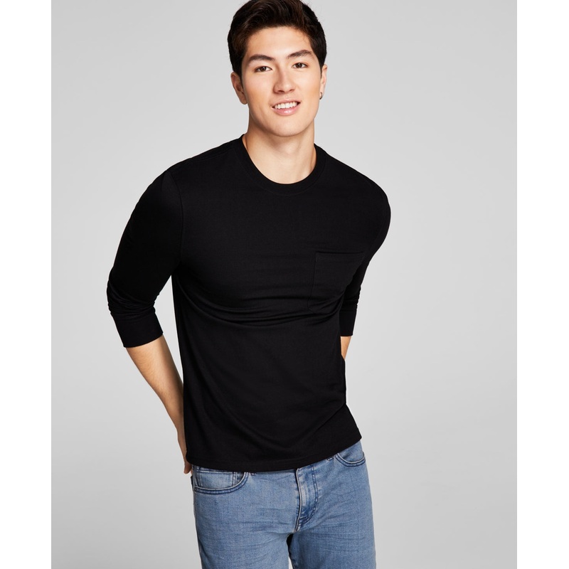 And Now This Men's Pocket Long-Sleeve T-Shirt Jet Black Medium