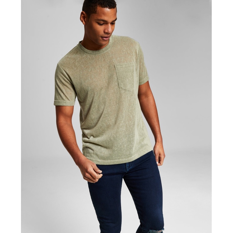 And Now This Men's Slub Pocket Short Sleeve T Shirt Green 2XL