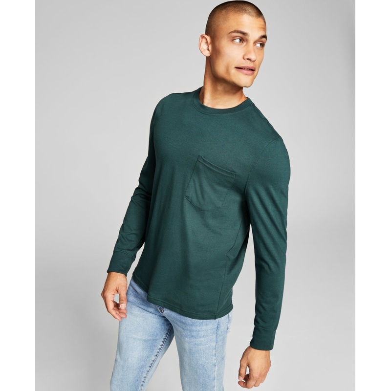 And Now ThisMens Crewneck Long Sleeve T Shirt Green Small