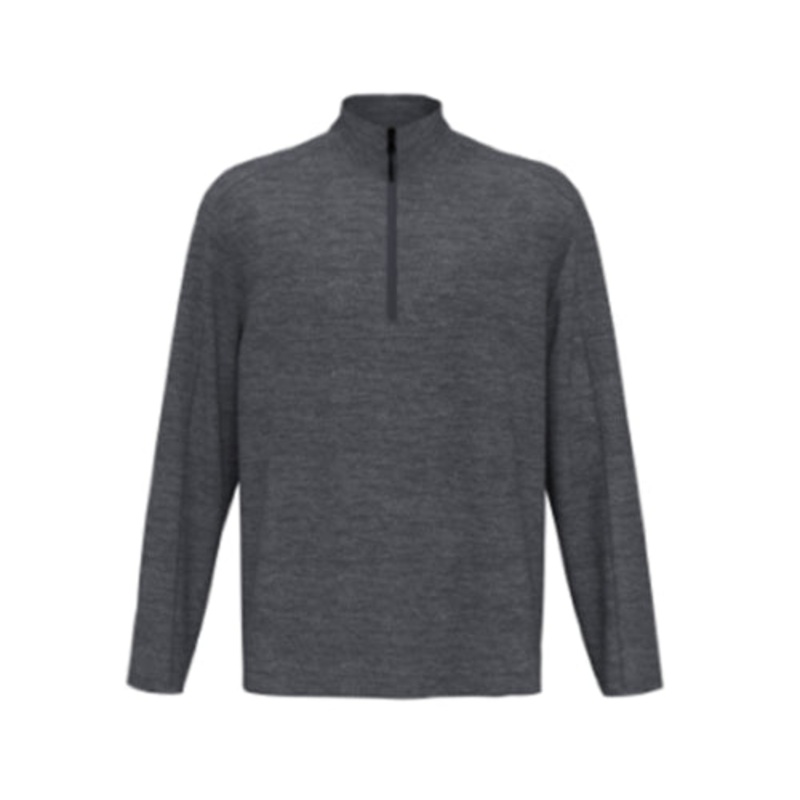 PGA TOUR Mens Moisture Wicking Textured Pullover Dark Grey Heather Small