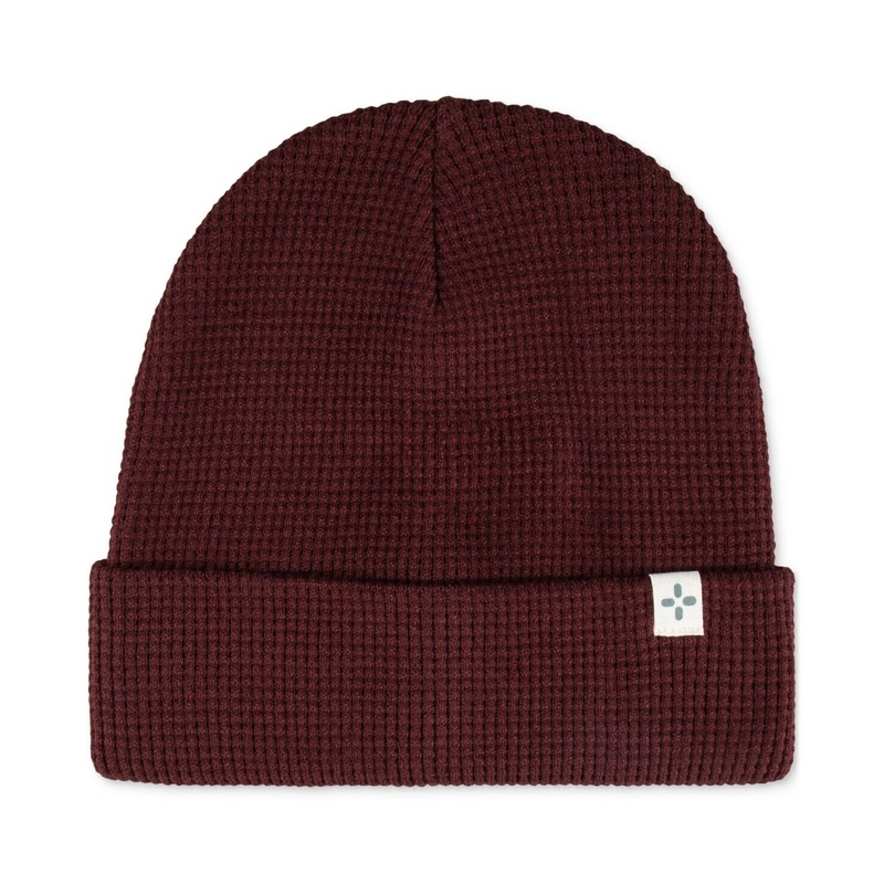 Sun Stone Mens Waffle Knit Beanie Hat Burgundy One Size