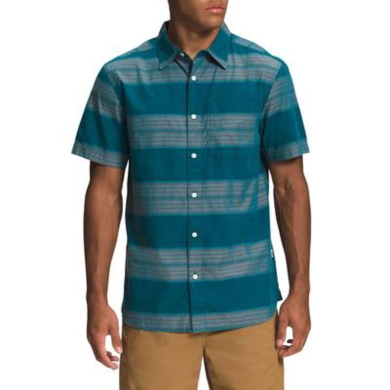 The North Face Men's Baytrail Yarn Dye Button Down Shirt Small Blue Coral Small