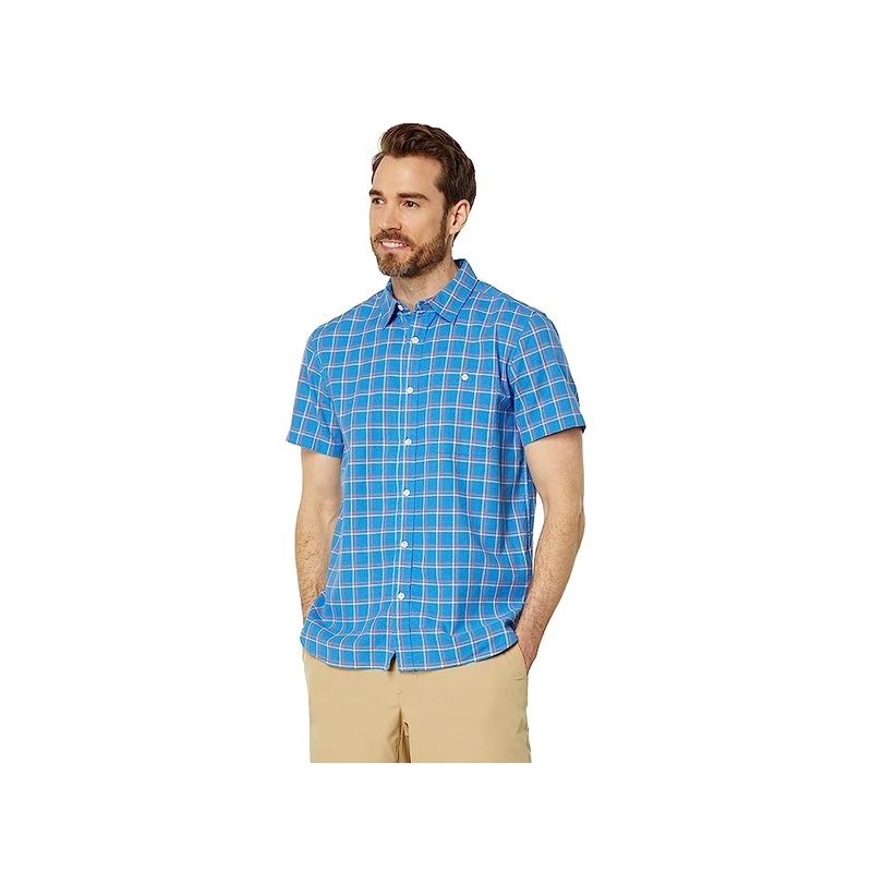 The North Face Men's Loghill Short Sleeve Button Down Shirt Blue Small