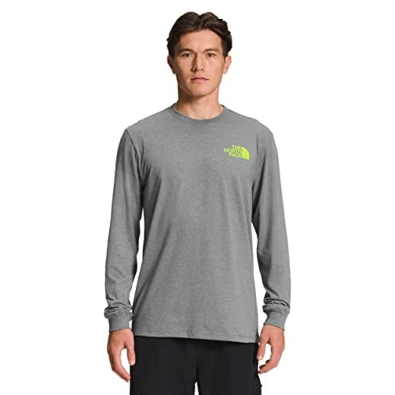 The NORTH FACE Men's Sleeve Hit Long Sleeve T Shirt Medium Grey Small