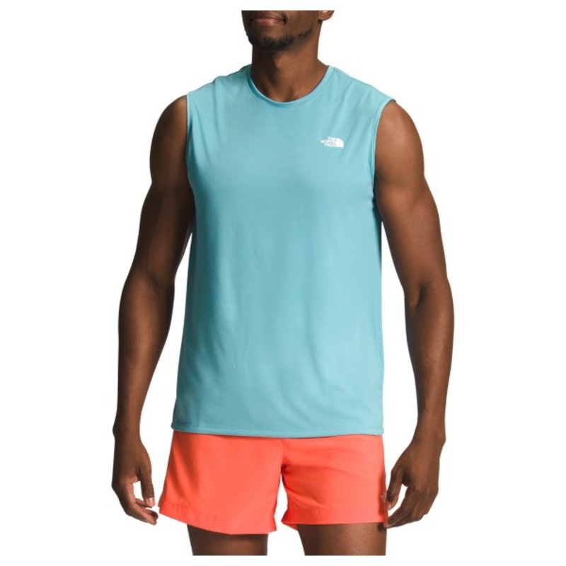 The North Face Mens Elevation Crew Neck Sleeveless Tank T Shirt Blue Small