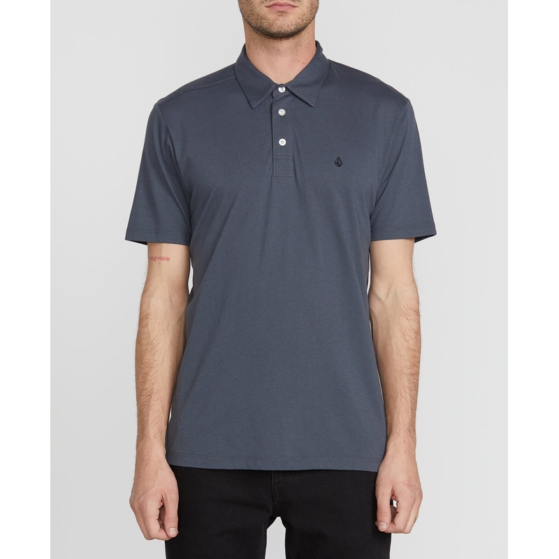 Volcom Men's Banger Short Sleeve Polo Shirt Charcoal Grey Xl