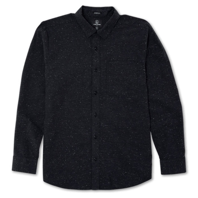 Volcom Men's Date Knight Button Down Shirt Black Large