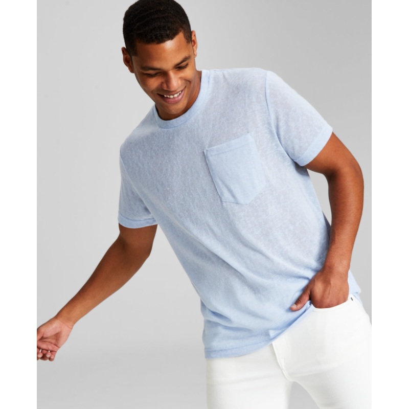 And Now This Men's Slub Pocket Short Sleeve T Shirt Blue Small