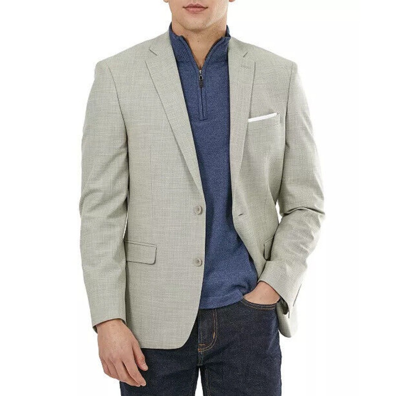 Bar III Men's Slim-Fit Solid Blazer Cream 42R Sport Coat