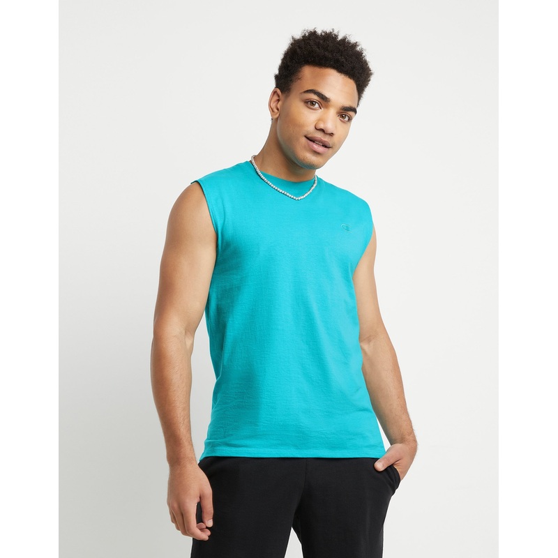 Champion Men's Classic Jersey Muscle Tank Top Shirt Electric Blue Small