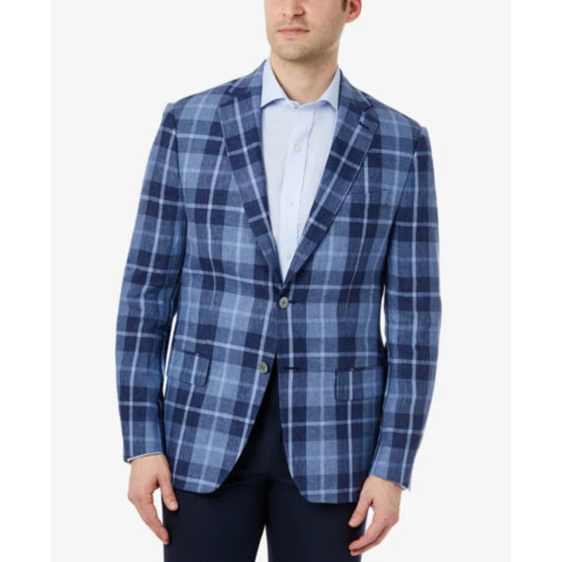 LAUREN RALPH LAUREN Men's Classic-Fit Ultraflex Stretch Linen Blazer 38R Navy