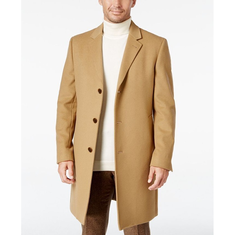 Lauren Ralph Lauren Mens Luther Wool Overcoat 36R Camel Tan Coat
