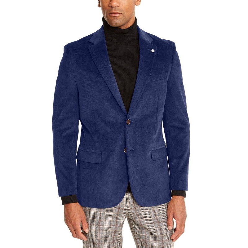 Nautica Men's Modern-Fit Active Stretch Corduroy Sport Coat 48R Navy Blue