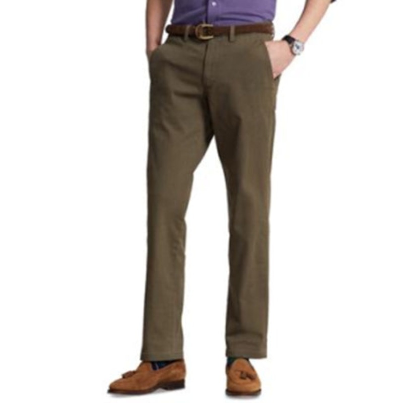 Polo Ralph Lauren Mens Stretch Straight Fit Chino Pants Defender Green 33x34