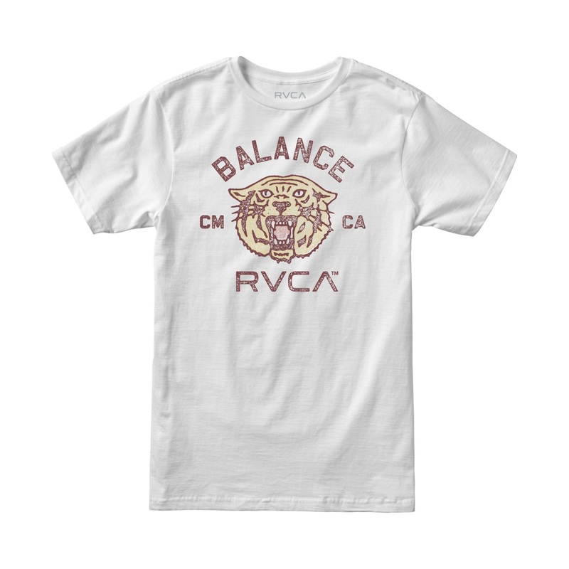 Rvca Men's Short Sleeve Squadron Graphic Crewneck Shirt White XL