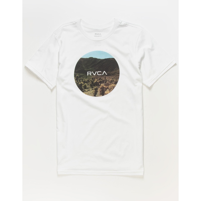 RVCA Mens Motors Desert Fill Short Sleeve t Shirt White Small