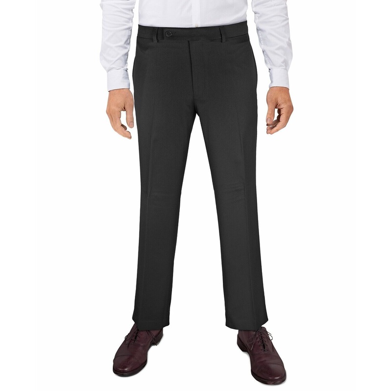 Van Heusen Men's Flex Herringbone Slim Fit Suit Pants Black 33 x 32 Flat Pant