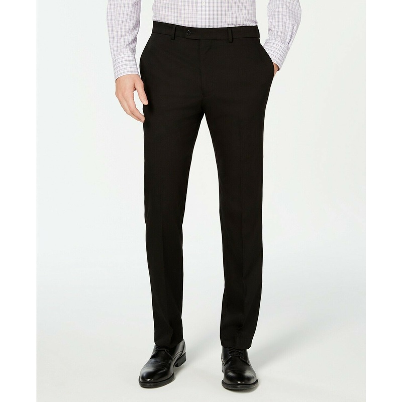 Vince Camuto Slim-Fit Stretch Wrinkle-Resistant Black Dress Pants 40 x 30