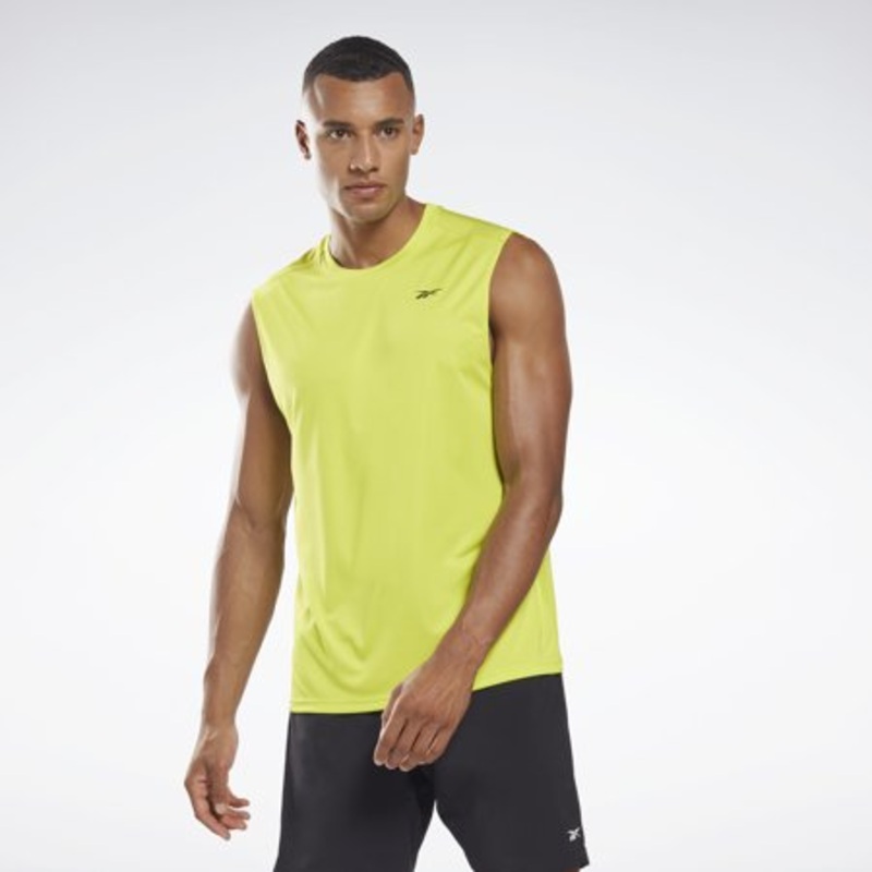 Reebok Men's Workout Ready Sleeveless Tech T-Shirt 2XL XXL Yellow