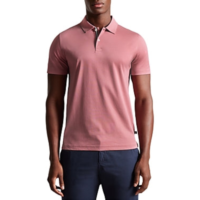 Ted Baker Mens Slim Fit Zeither Polo Shirt Size 6 XXL Pink