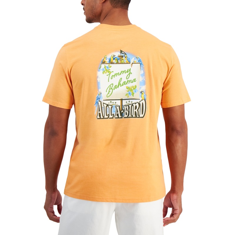 Tommy Bahama Men's All a Bird Graphic Short Sleeve T Shirt Orange 2XL