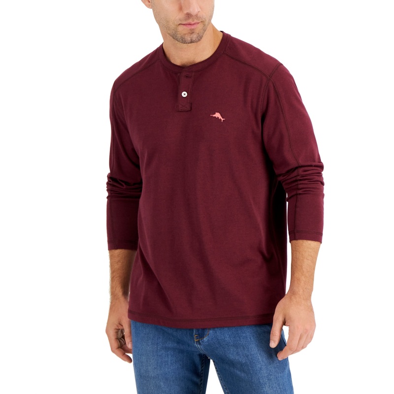 Tommy Bahama Men's Paradise Alley Henley Shirt Meritage Wine Large