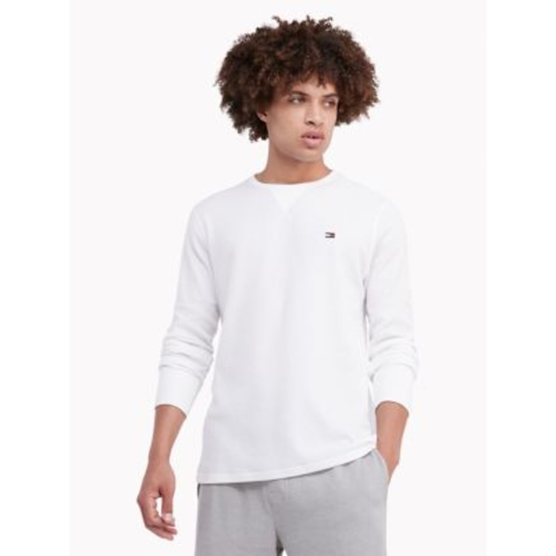 Tommy Hilfiger Men's Thermal Long Sleeve  Pajama T Shirt  White XXL