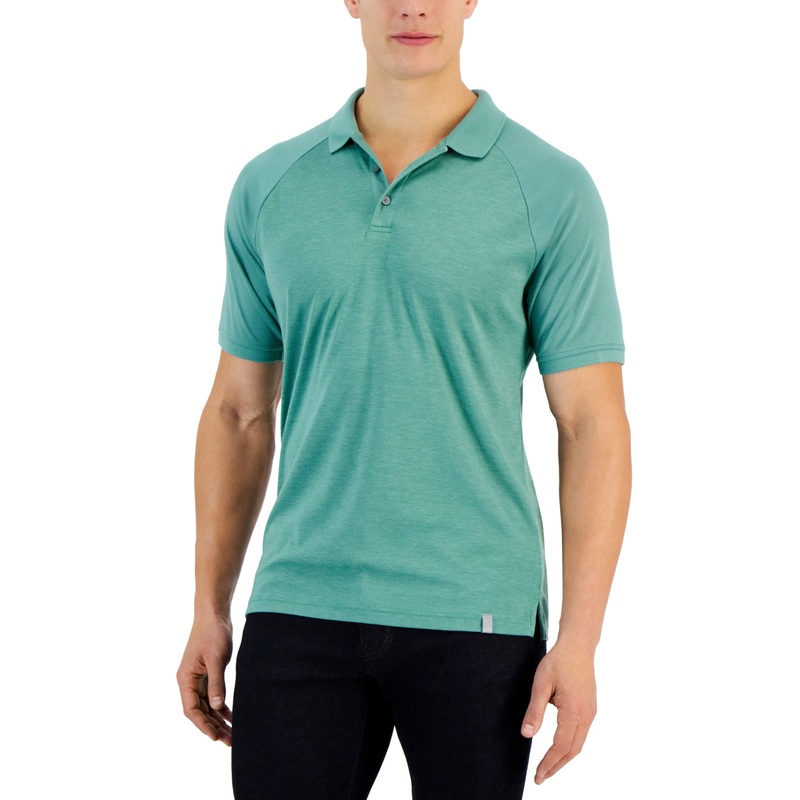Alfani Men's AlfaTech Short Sleeve Polo Shirt OIl Blue Large