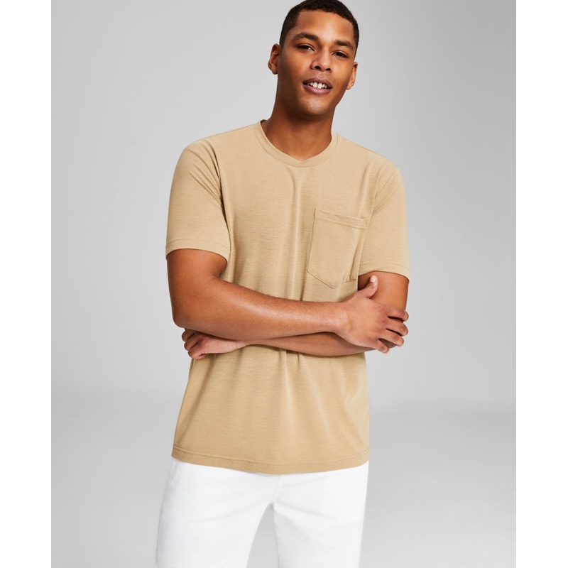 And Now This Men's Short Sleeve Crewneck Pocket T Shirt Brown XL