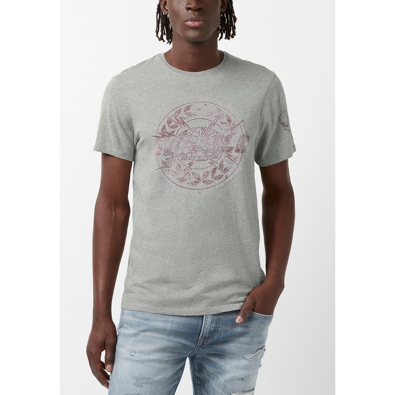 Buffalo David Bitton Men's Tiloop Short Sleeve T Shirt Heather Grey Large