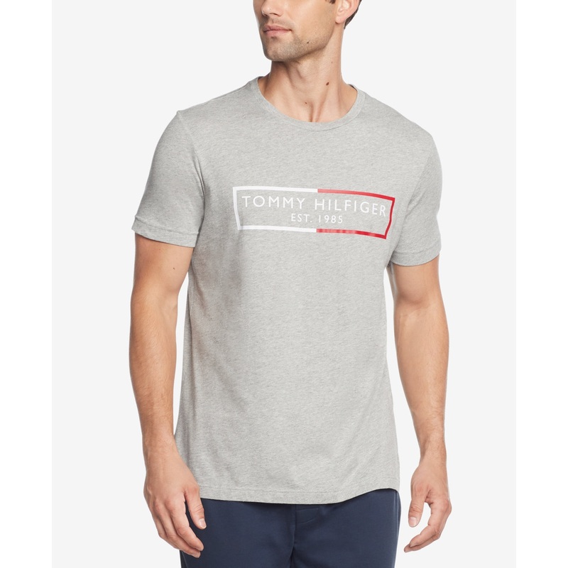 Tommy Hilfiger Men's Modern Essentials Logo Graphic T Shirt Grey Medium