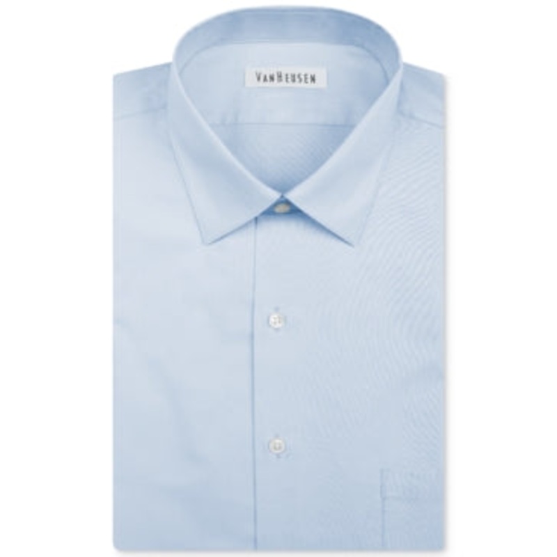 Van Heusen Men's Classic Fit Herringbone Button Down Shirt Blue Cloud 16.5 36 37