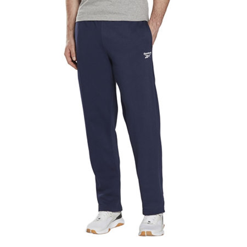 Reebok Men's Identity Flc Leg Logo Open Hem Pants Navy Blue XL