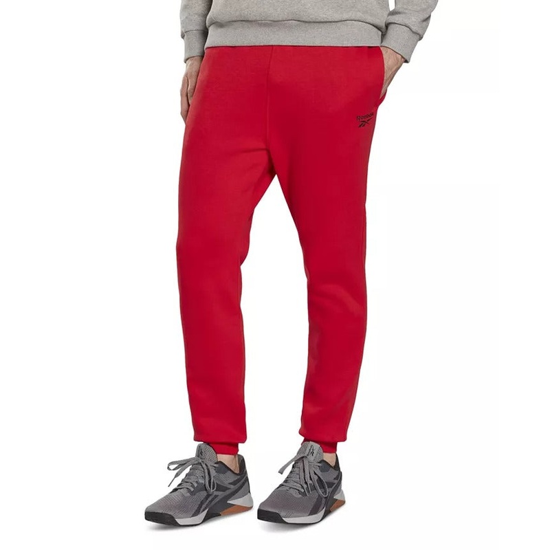 Reebok Men's Identity Sweatpants Fleece Drawstring Logo Jogger Pants Large Red