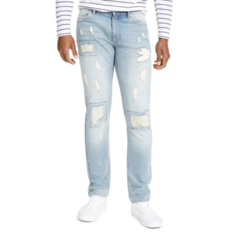 Sun + Stone Men's Slim-Fit Distressed Jeans Blue Vintage Wash 31 x 30