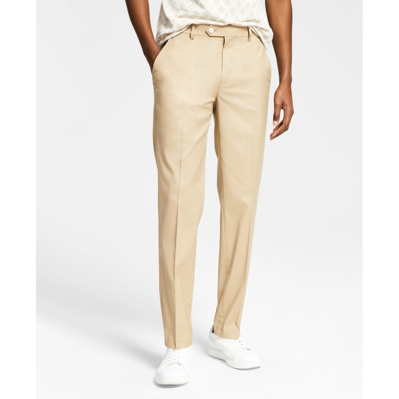 ALFANI Men's Slim-Fit Stretch Solid Suit Pants 30 x 30 Caramel