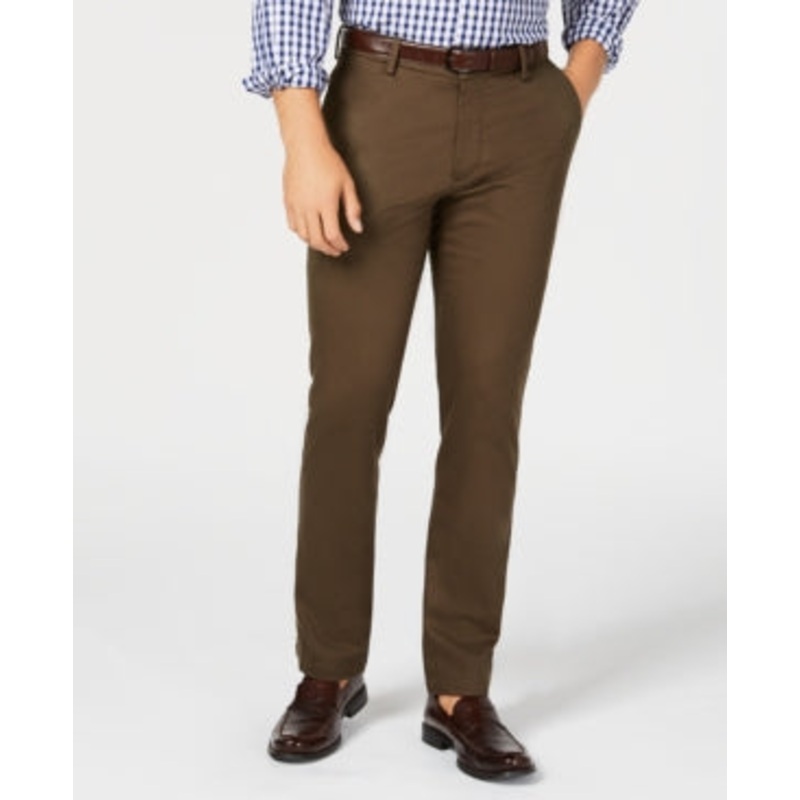Dockers Men's Signature Lux Cotton Slim Fit Stretch Khaki Pants Brown 36 x 34
