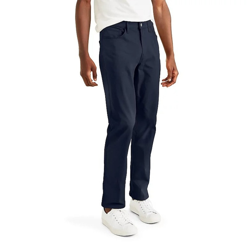 Dockers Men's Straight-Fit Comfort Knit Jean Cut Khakis Pants 32 x 30 Dark Blue