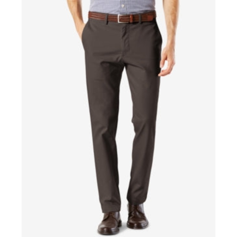 Dockers Signature Khaki Lux Cotton Stretch Mens Slim Fit Pants 36 x 34 Charcoal