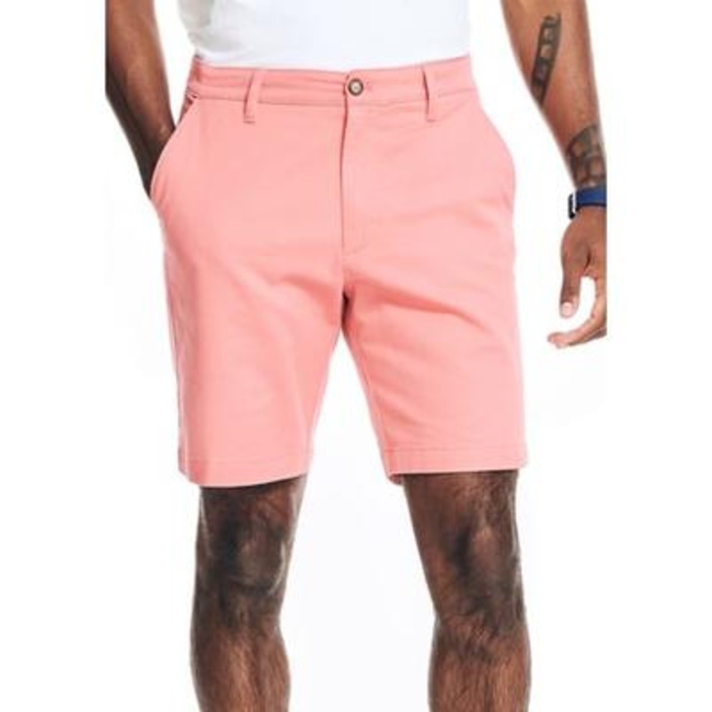 Nautica Classic-Fit 8.5" Stretch Chino Flat Front Deck Short Pink Teaberry 36"