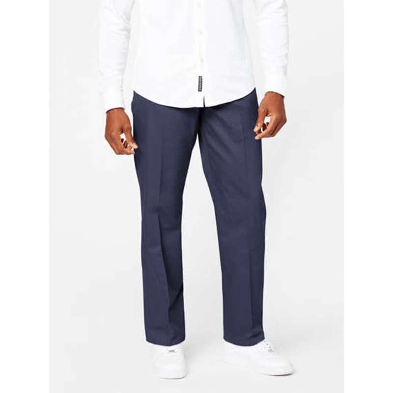 Dockers Men's Classic Fit Signature Pleated Khaki Pants Blue 36 x 29