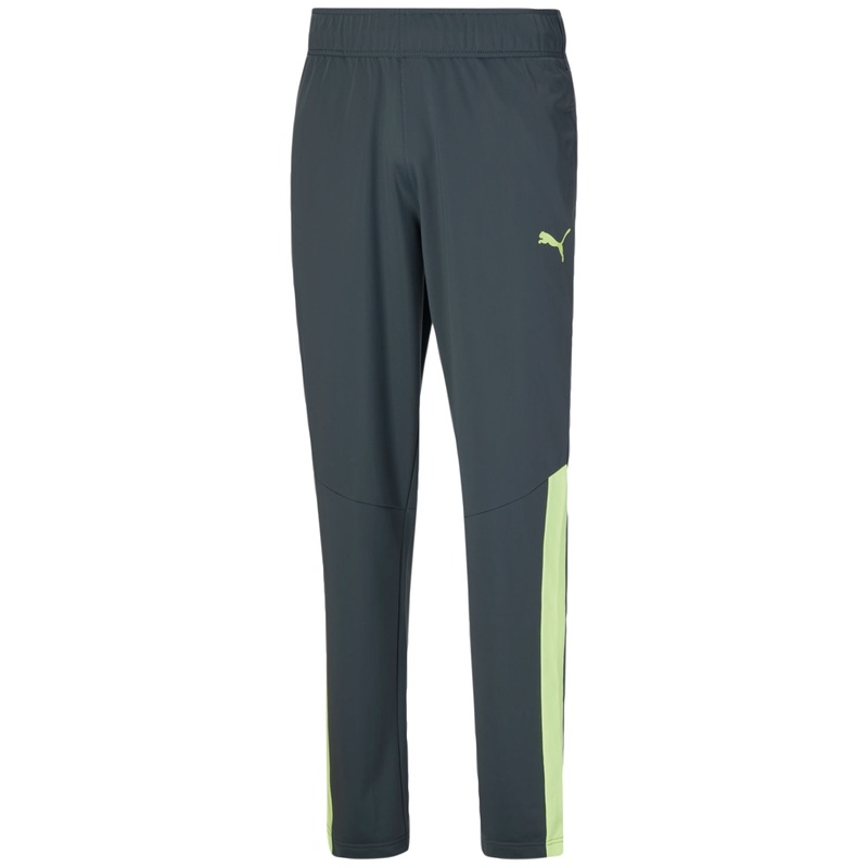 Puma Men's Contrast Panel Pants Grey Green Sweatpants  Medium