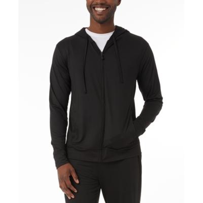 32 Degrees Men's Quick-Dry Stretch Hooded Full-Zip Hoodie Jacket Medium Black