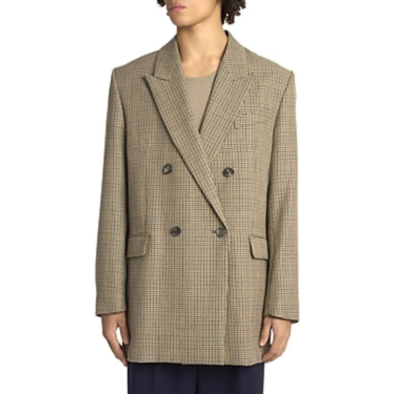 Ami Alexandre Mattiussi Mens Double Breasted Jacket Coat EU 52 US 42 Champagne