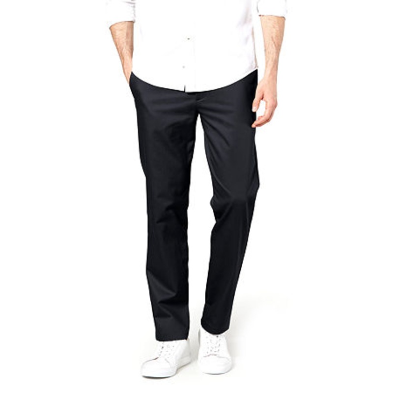 Dockers Men's Khaki 2.0 Straight Taper Flat Front Creaseless Pants Black 34 x 29