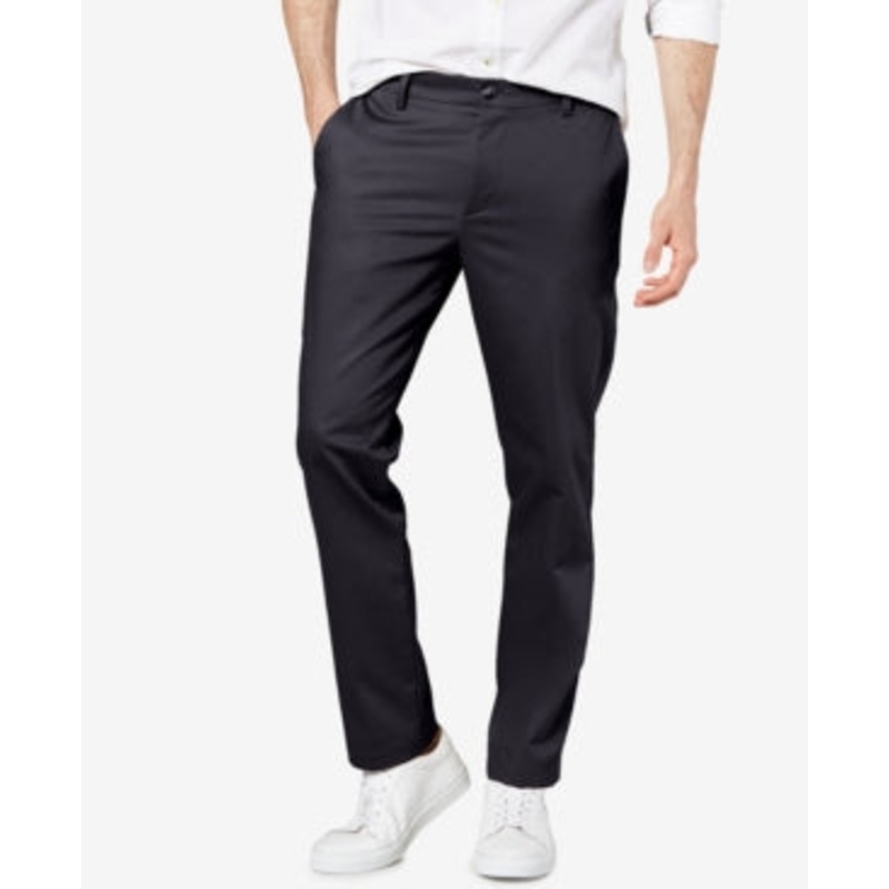 Dockers Men's Signature Khaki Stretch Slim Fit Flat Front Pant Blue 36 x 34